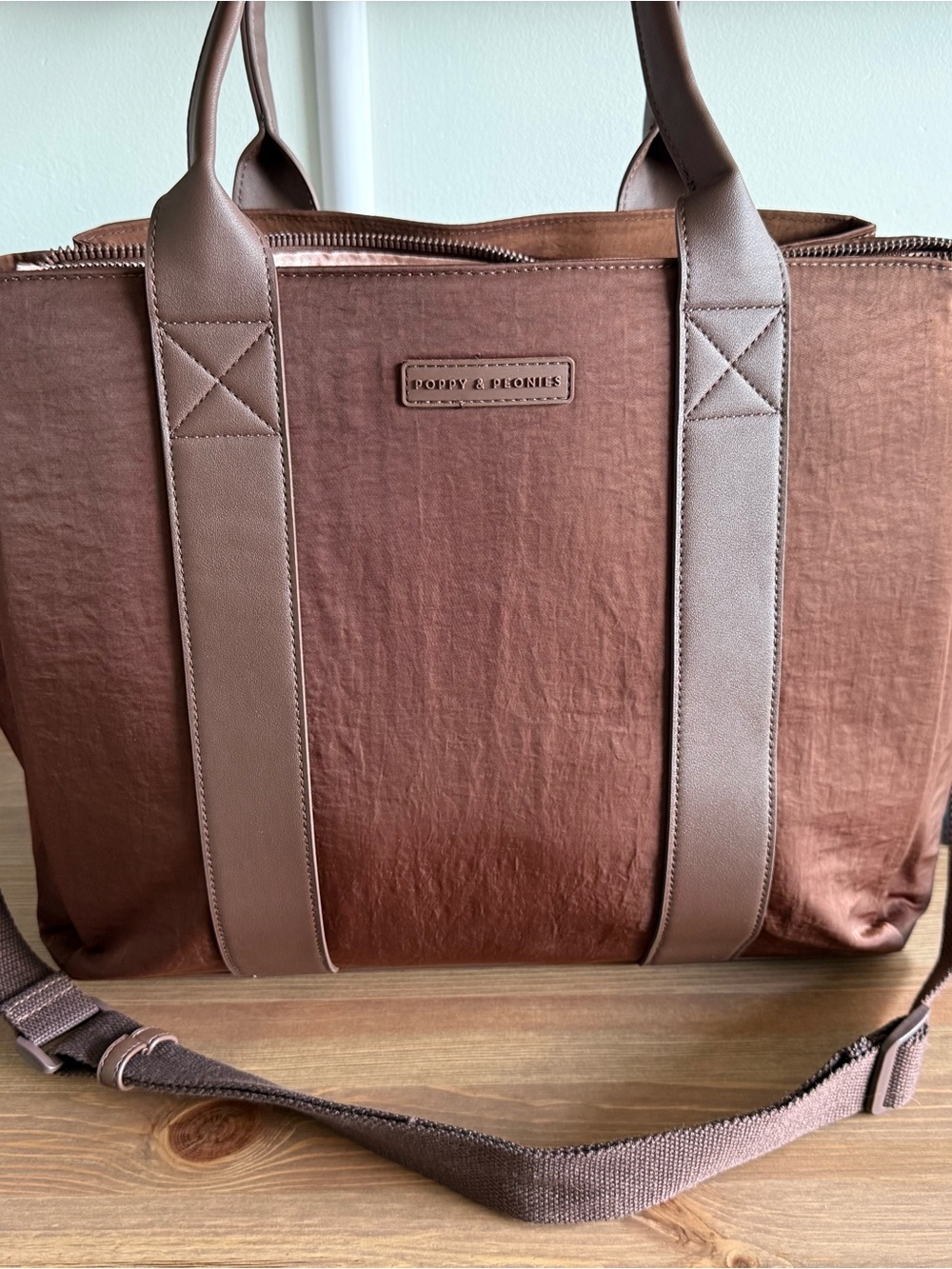 Poppy & Peonies Daily Tote - Brown